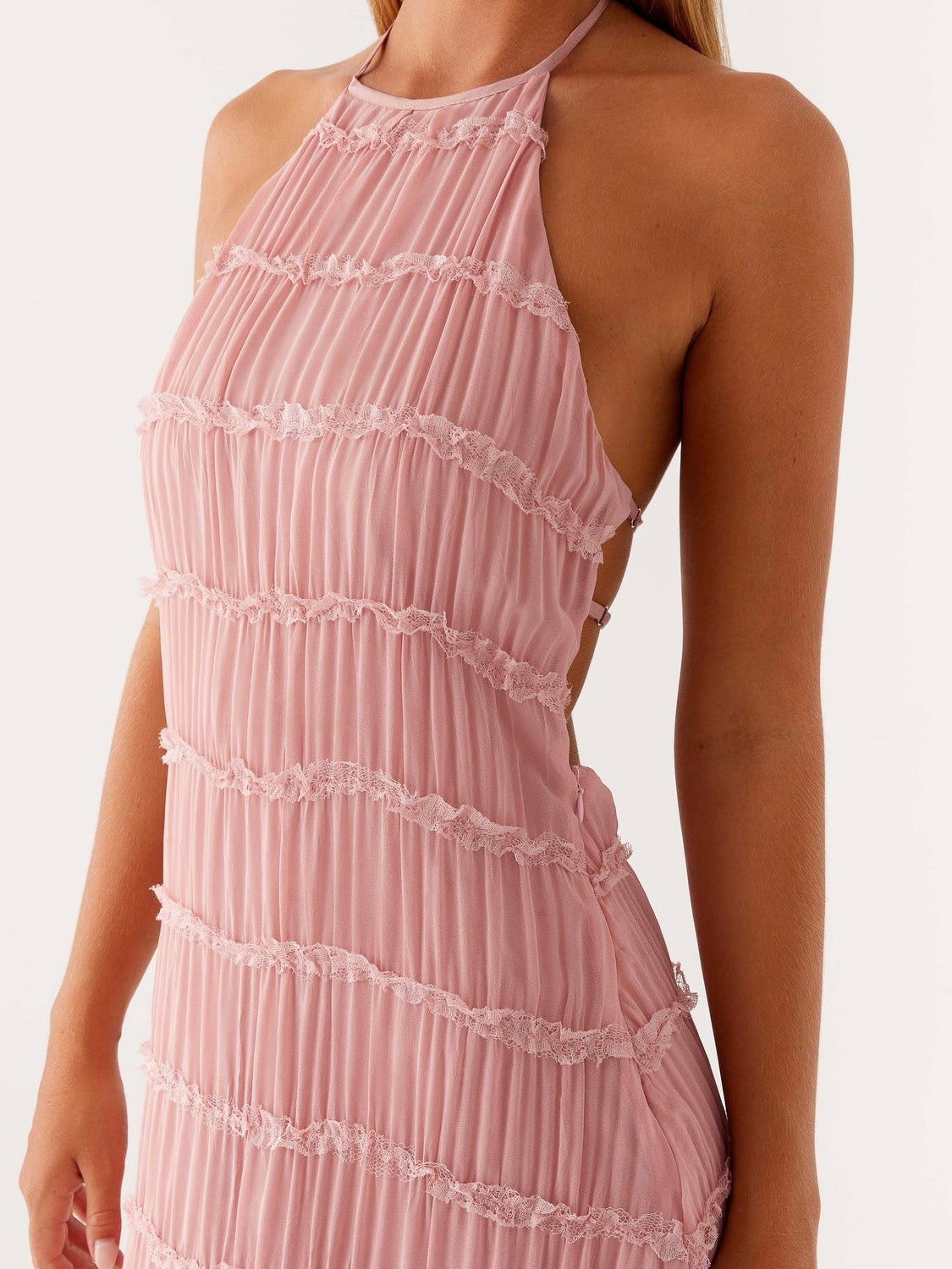 Blush Halter Maxi Dress