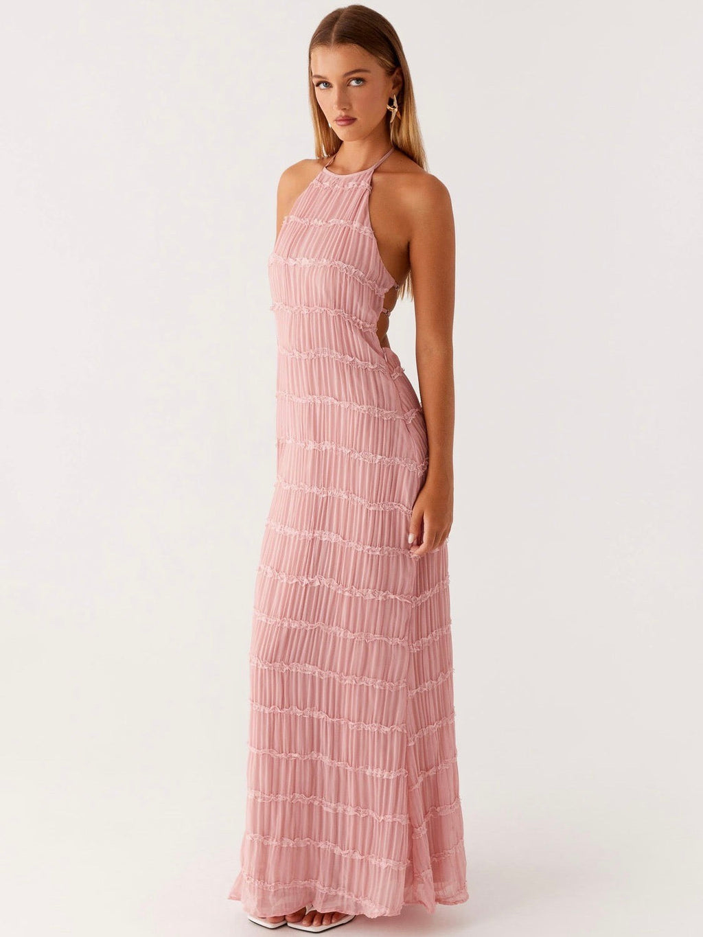 Blush Halter Maxi Dress