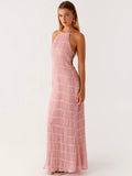 Blush Halter Maxi Dress