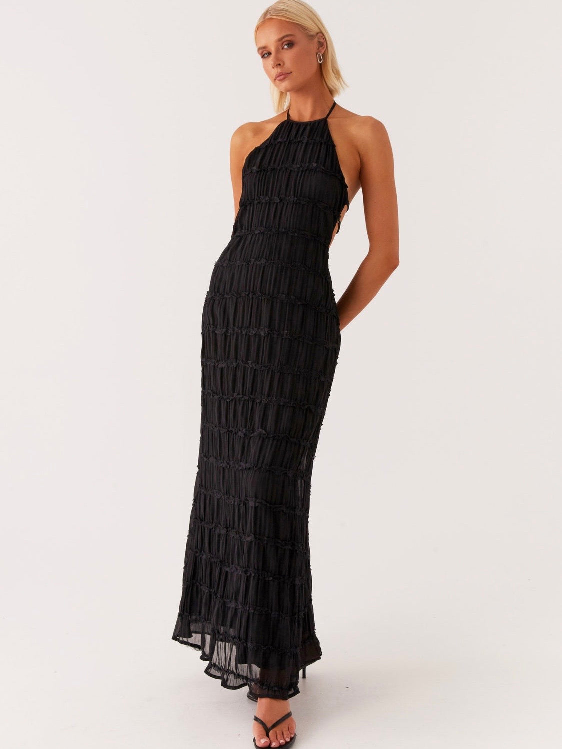 Midnight Halter Maxi Dress