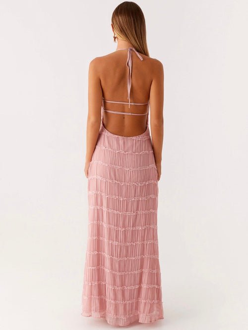 Blush Halter Maxi Dress