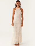 Ivory Halter Maxi Dress
