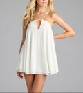 Ivory Keyhole Mini Dress