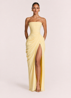 Lemon Strapless Maxi Dress