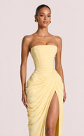 Lemon Strapless Maxi Dress