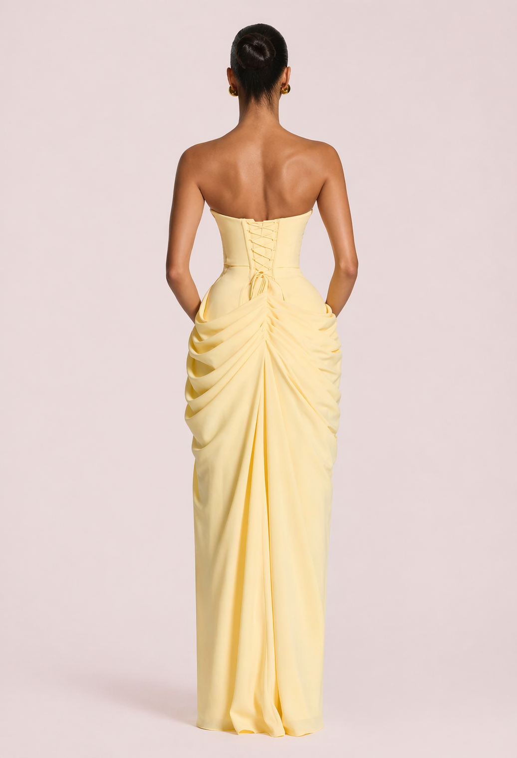 Lemon Strapless Maxi Dress