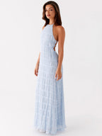 Sky Halter Maxi Dress