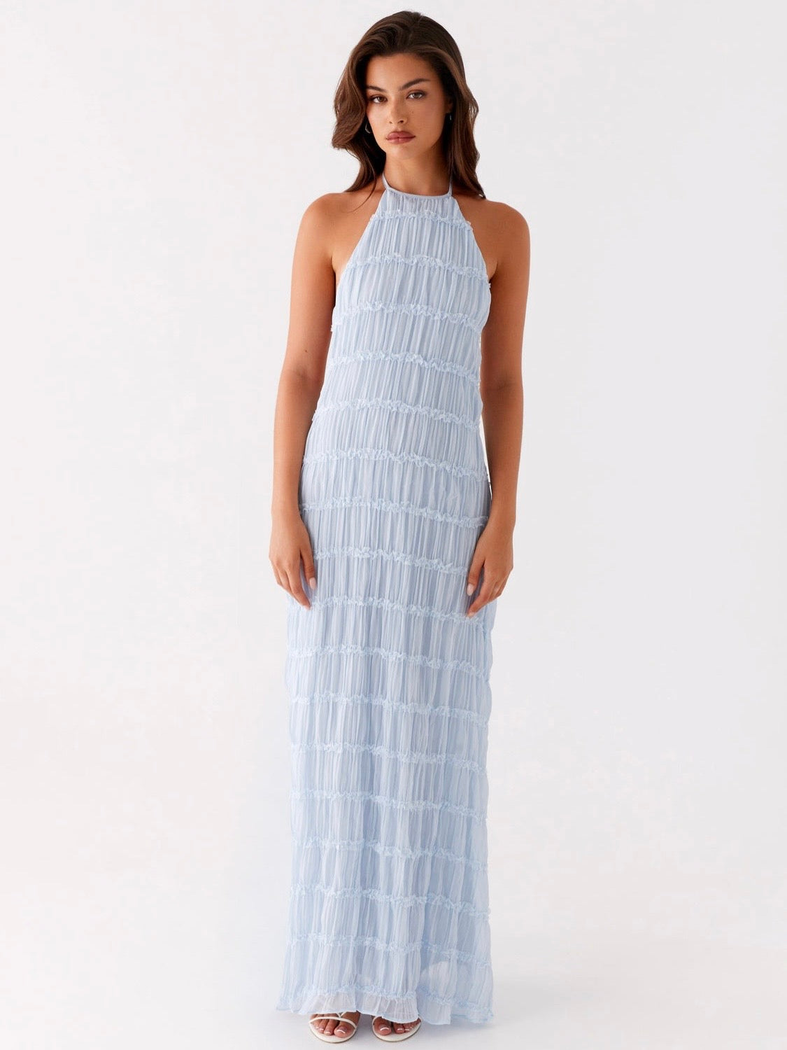 Sky Halter Maxi Dress