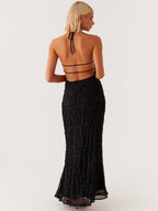 Midnight Halter Maxi Dress