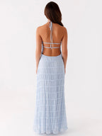 Sky Halter Maxi Dress