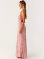 Blush Halter Maxi Dress